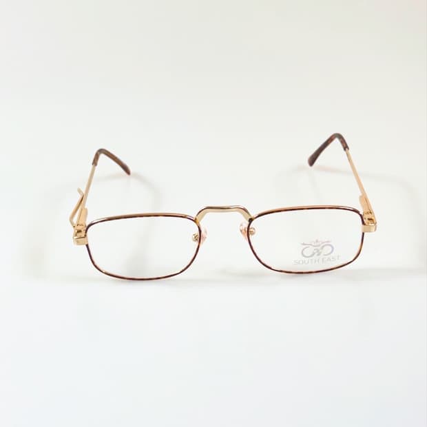 90s SOUTH EAST 골든 레오피드 슬림 스퀘어 빈티지 안경