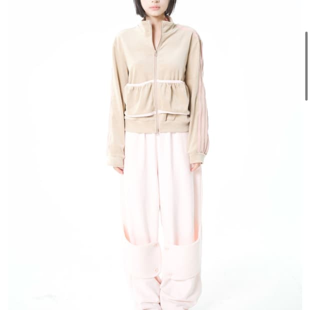 오스하이 Neck Corset Jersey Zip Up-BabyMoka