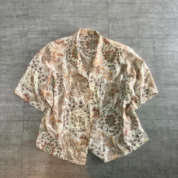 일본빈티지 Pastora 오리엔탈보헤미안 반팔셔츠