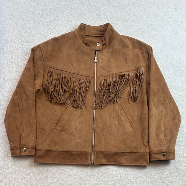 테슬 스웨이드 빈티지 자켓