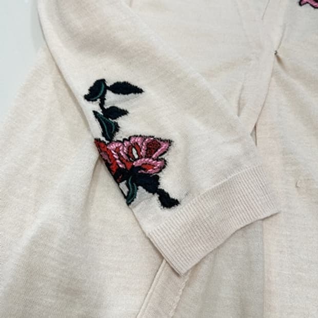 시슬리 자수 롱가디건