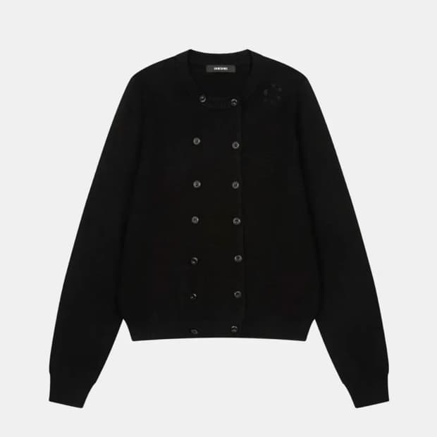 오헤시오 가디건 DOUBLE BUTTON CARDIGAN, BLACK