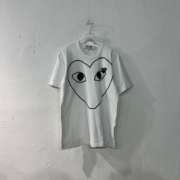 꼼데가르송 빅로고 반팔티 M