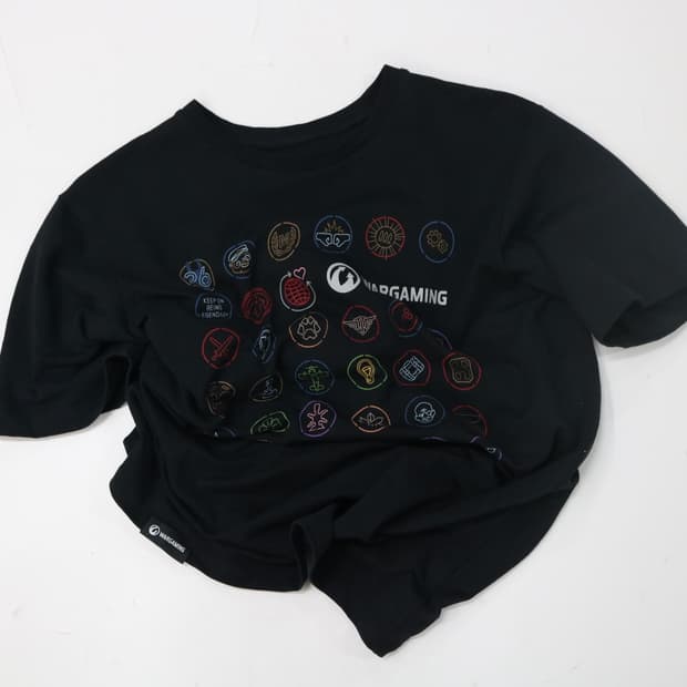 WARGAMING 워게이밍 멀티 아이콘 그래픽 블랙 반팔 티셔츠