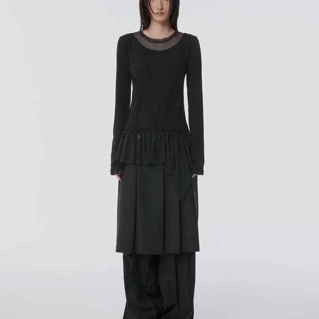 플레어업 Layered Lace Frill Long Sleeve