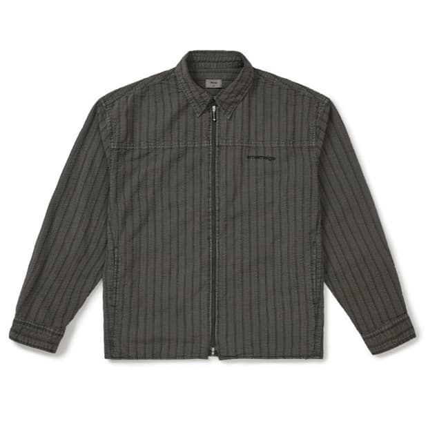 [Mmlg] STRIPE EASY SHIRTS (CHARCOAL)