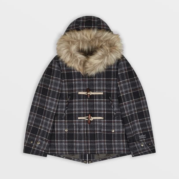 safarispot 레기온 체크 더플 코트