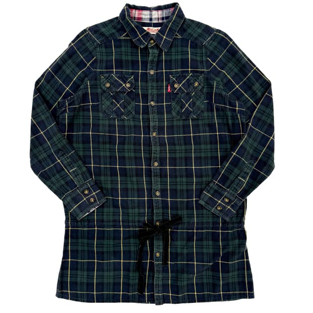 빈티지 리바이스 체크 셔츠 미니 원피스