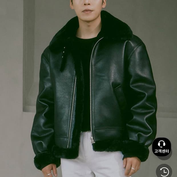 론트 깡 810 비건 레더 무스탕 L