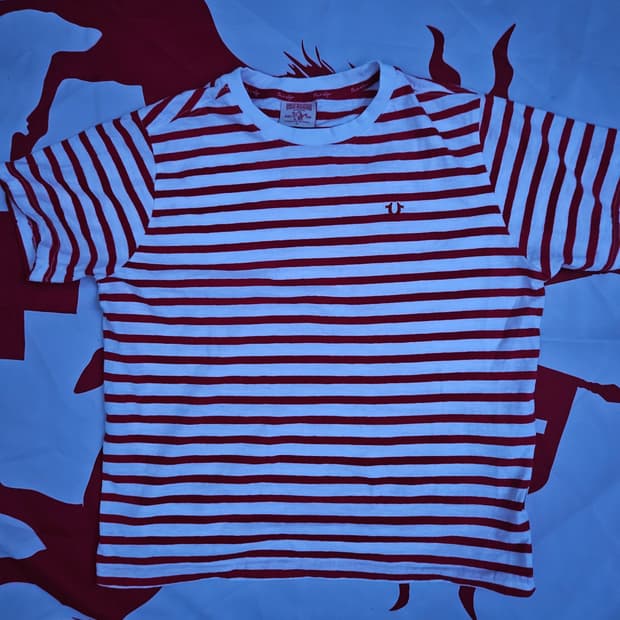 트루릴리전 스트라이프 티셔츠