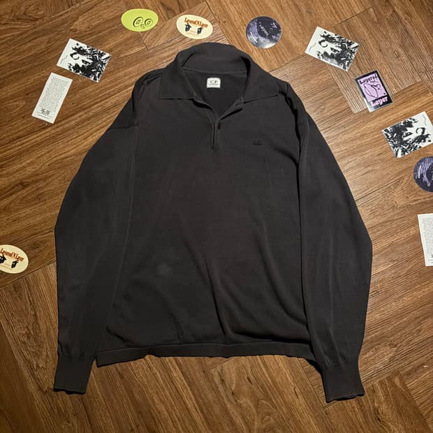 CP company 오픈 카라 서머 롱슬리브 차콜