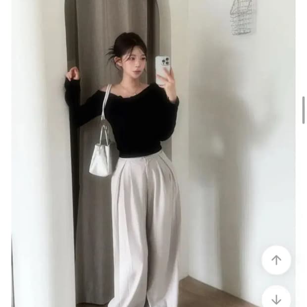 에이블리 모노 투턱 와이드 슬랙스