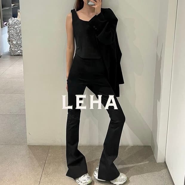 LEHA 레하 슬릿 팬츠