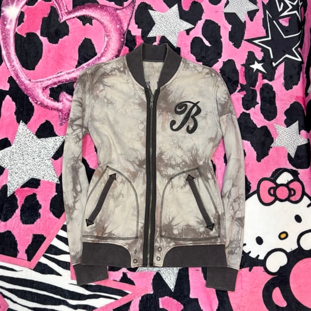 BUCKAROO tie-dye skull embroidery zip up