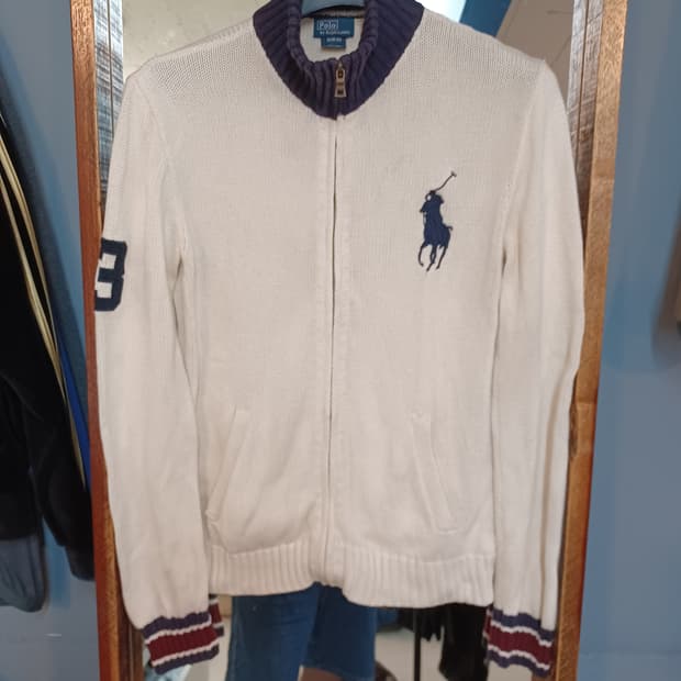 폴로랄프로렌 빅포니 니트 집업 18-20 오트밀 