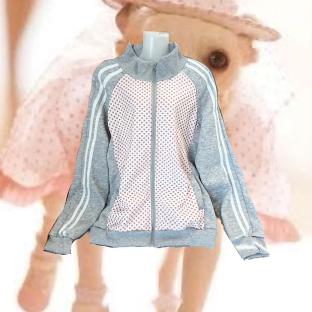 대장깔)딸기우유 핑크도트 트랙집업 