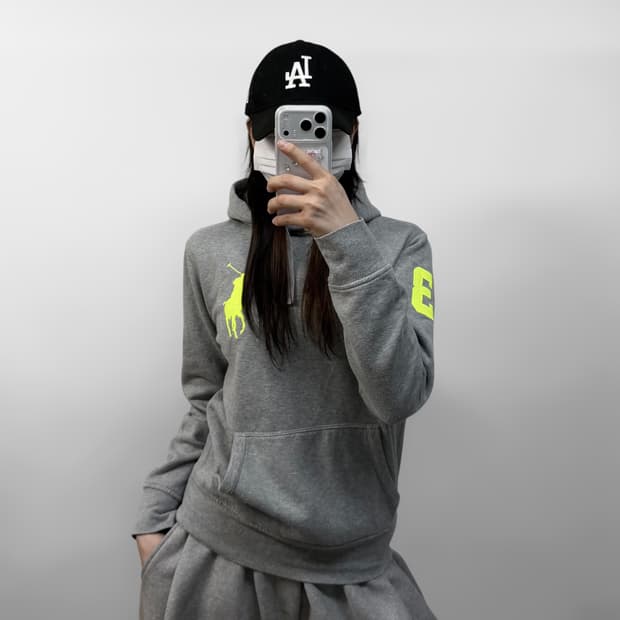 폴로 랄프로렌 빅 포니 자수 후드티 그레이