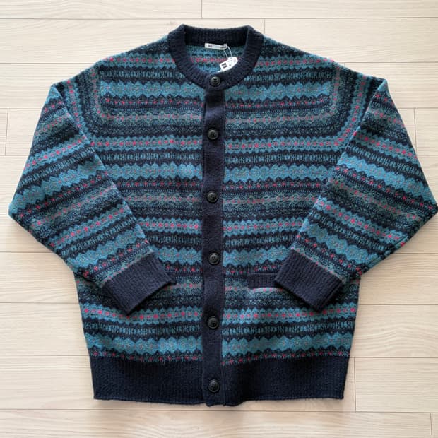 GU 퍼프니트 페어 아일 크루넥 가디건 L (103)