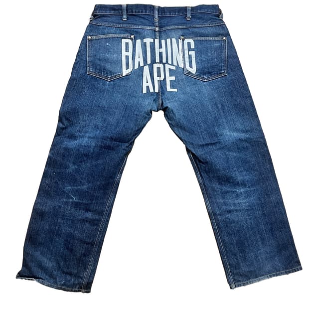 Bape 베이프 00s 백프린팅 데님팬츠