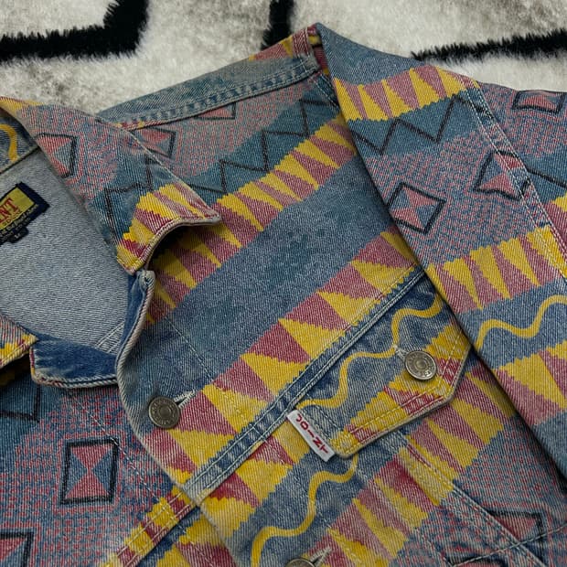 [L]Joint Japan 패턴 크롭 데님 자켓