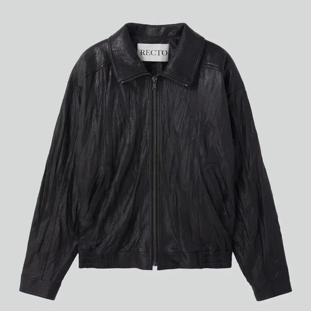 M 렉토 하이넥 크링클 레더 자켓