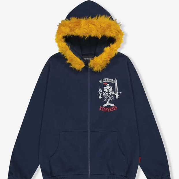 예스아이씨 퍼 후드집업 네이비s Fur Zip-up Hoodie Navy