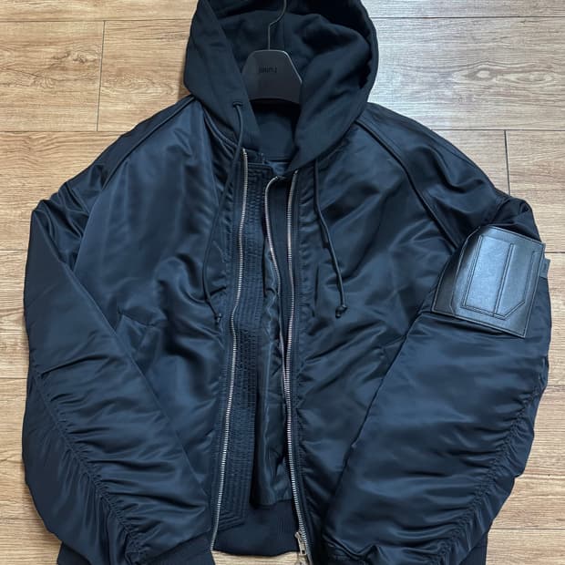 준지 후드 마원 ma-1 블랙 44사이즈 22fw