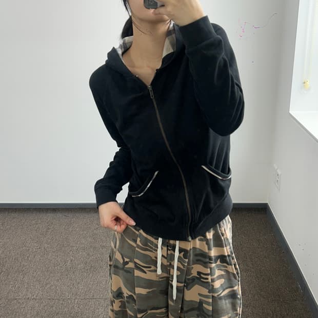 Burberry 버버리 노바체크 블랙 후드집업