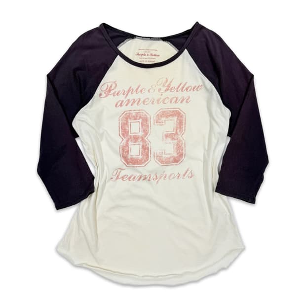  빈티지 보라 나그랑 프린팅 7부 긴팔티