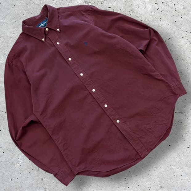 [M] 폴로 랄프로렌 남방 긴팔 셔츠 버건디 D844