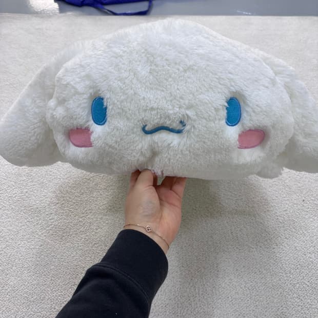 F 산리오 시나모롤 얼굴 쿠션 인형 0415E