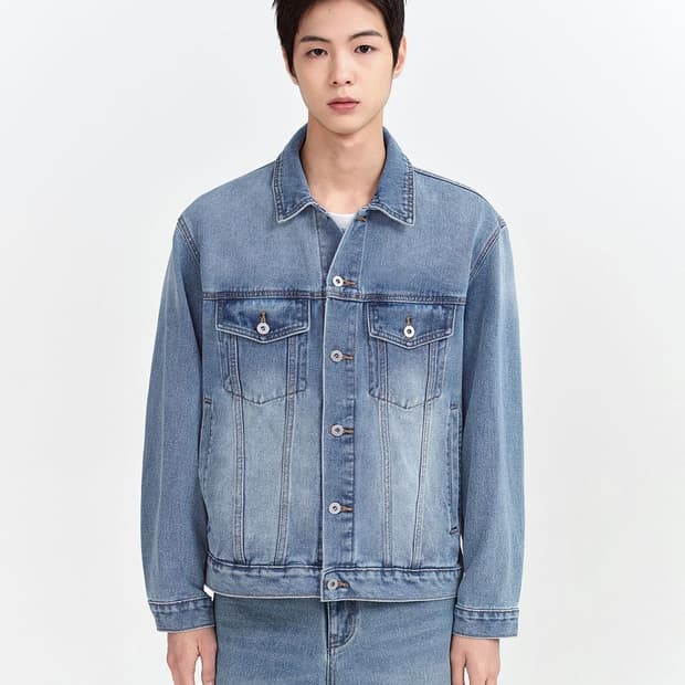 무신사스탠다드 무탠 릴렉스드 트러커 데님자켓 라이트 인디고 2XL