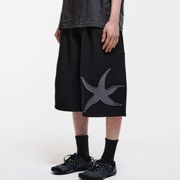 TCM starfish half sweat pants (black)