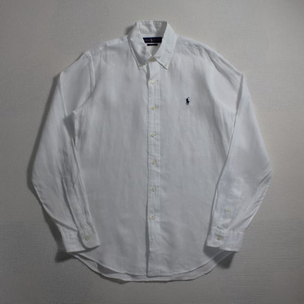 Polo 폴로 랄프로렌 화이트 리넨 셔츠 (큐알신형)