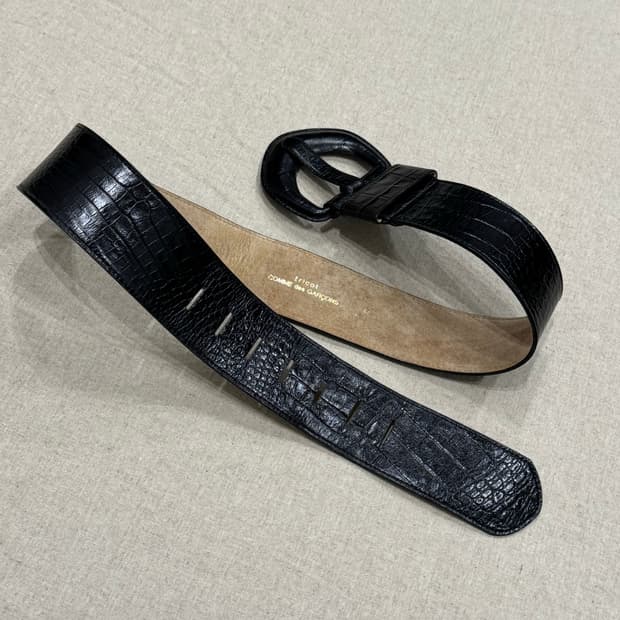 꼼데가르송 크로커타일 웨이스트 벨트
