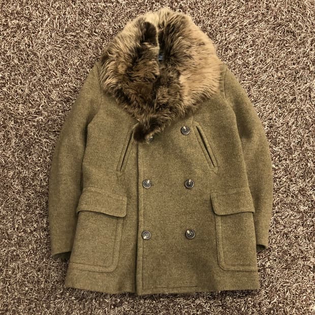 랄프로렌 양털 퍼 카라 울 코트