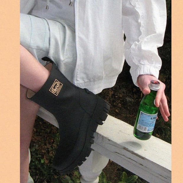 시눈X락피쉬 콜라보 미들레인부츠 230