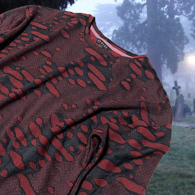 Egoist 버건디 그물 긴팔티