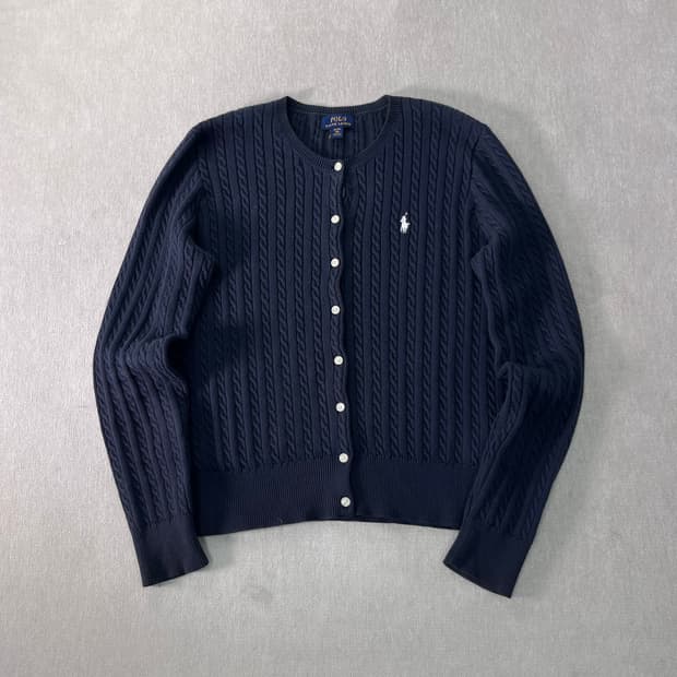 W95 폴로랄프로렌 꽈배기 가디건 