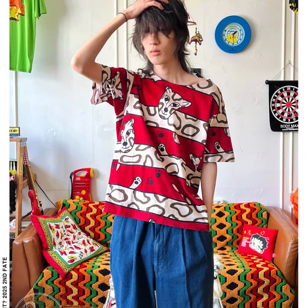 80-90s Italian Vintage Patchwork 1/2 T
