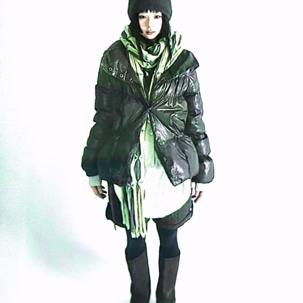 Dark brown string light padded jumper