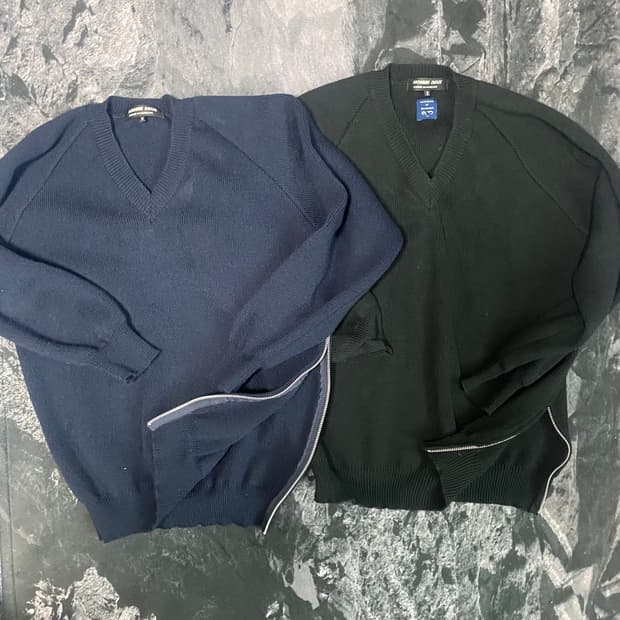 꼼데가르송 옴므 듀스 사이드 지퍼 브이넥 니트