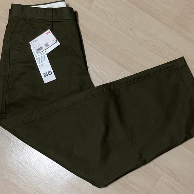 [82]유니클로U 와이드핏치노팬츠 38브라운