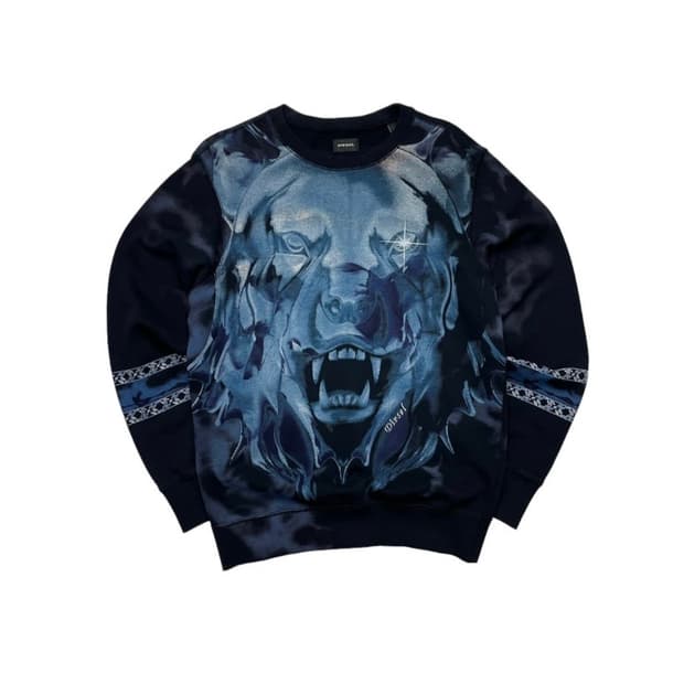 DIESEL 디젤 타이거 프린팅 스웻셔츠