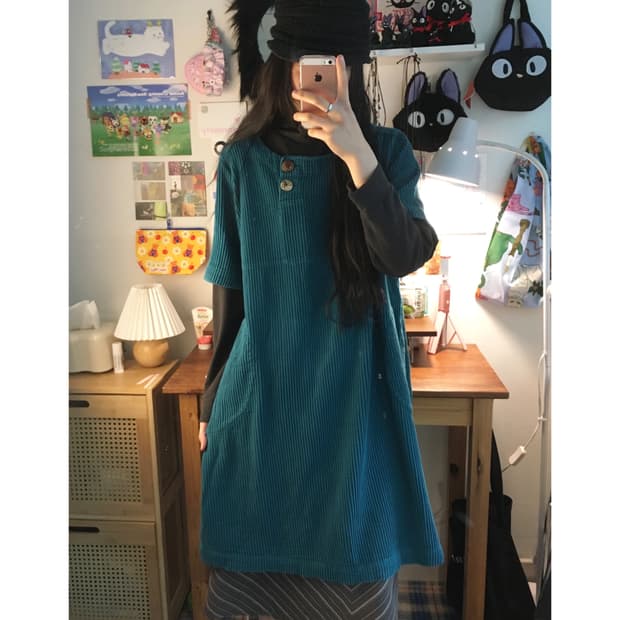 vintage corduroy dress & top set