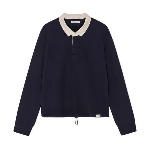 [M] 글로니 G CONTRAST POLO LONG SLEEVE NAVY