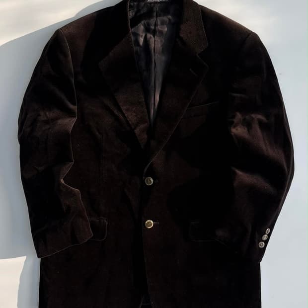 [75R] 입생로랑 브라운 벨벳 블레이져 자켓