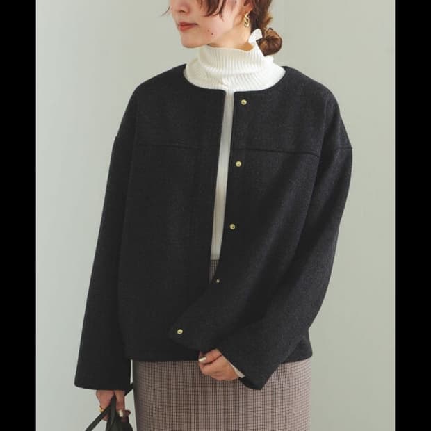 BEAMS 빔즈 멜튼 카라리스 자켓 우먼즈