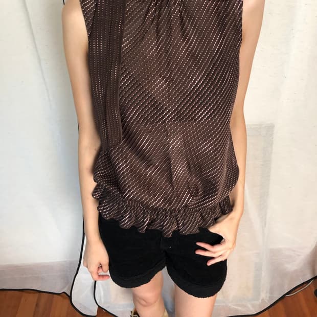 dot ribbon sleeveless