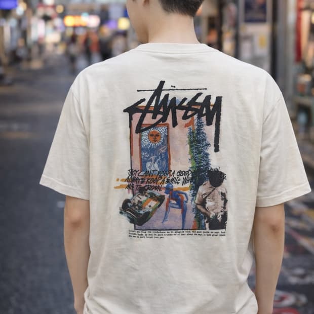 🧢 Stüssy 스투시 DNA 피그먼트 그래픽 티셔츠 (오프화이트)